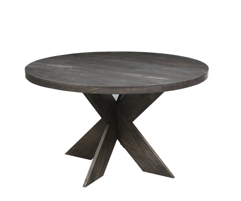 The Fox & Roe Modern Farmhouse Round Pedestal Dining Table in Black Wash Finish