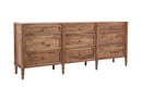 The Fox & Roe Hugo Bedroom Collection 9-Drawer Dresser in Washed Walnut Finish