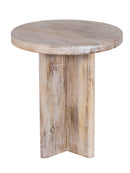 The Fox & Roe Cayman Round Side Table in Sandblasted Limewash Finish