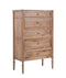 The Fox & Roe Hugo Bedroom Collection 5-Drawer Chest in Washed Walnut Finish