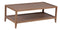 The Fox & Roe French Contemporary Rectangular Coffee Table in Red Oak with Oak Veneer Top and Grey Wash Oak Finish