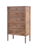 The Fox & Roe Hugo Bedroom Collection 5-Drawer Chest in Washed Walnut Finish