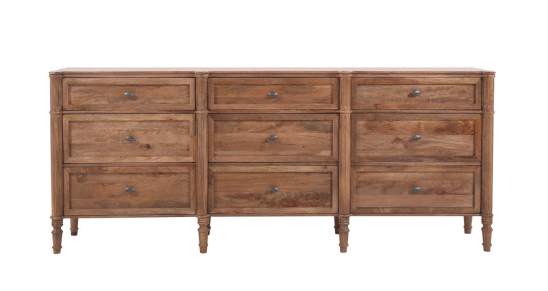 The Fox & Roe Hugo Bedroom Collection 9-Drawer Dresser in Washed Walnut Finish