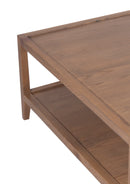 The Fox & Roe French Contemporary Square Coffee Table in Red Oak with Oak Veneer Top and Grey Wash Oak Finish