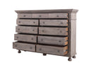 The Fox & Roe St. James Bedroom Collection 11-Drawer Dresser in Antiqued Grey Finish