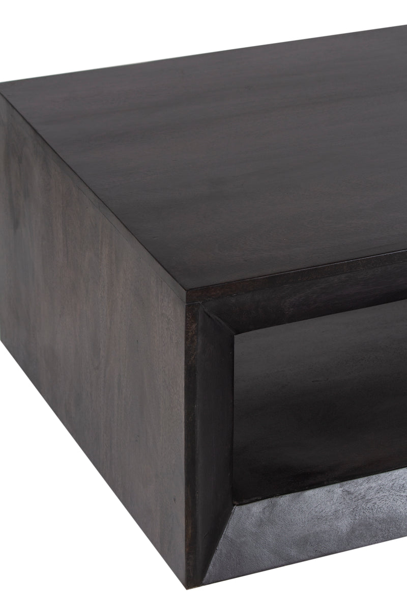 The Fox & Roe Vernon Small Rectangular Coffee Table in Charcoal Finish