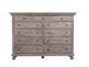 The Fox & Roe St. James Bedroom Collection 11-Drawer Dresser in Antiqued Grey Finish