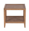 The Fox & Roe French Contemporary Square Side Table in Red Oak with Oak Veneer Top and Grey Wash Oak Finish